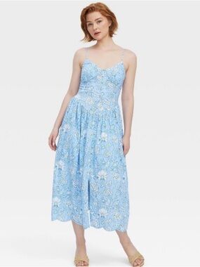 NWT Roller Rabbit x Target Floral Vines Drop Waist Midi A-Line Dress- S or L